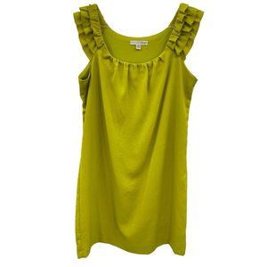 Madison Leigh Womens‎ Green Sleeveless Ruffle Round Neck Dress Size 12 Lined